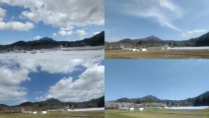 定点から撮影した高専と青葉山（2024）